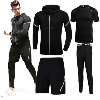

Men's Gym Training Sportswear Suits Compression Clothing Fitness Athletic Physical Workout Rush Running Jogging Sports Clothes