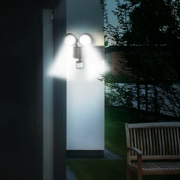 

LED Solar Light Double Head Human Body Motion Sensor Pathway Solar Lamp Outdoor Waterproof Energy Saving Emergency Spotlight
