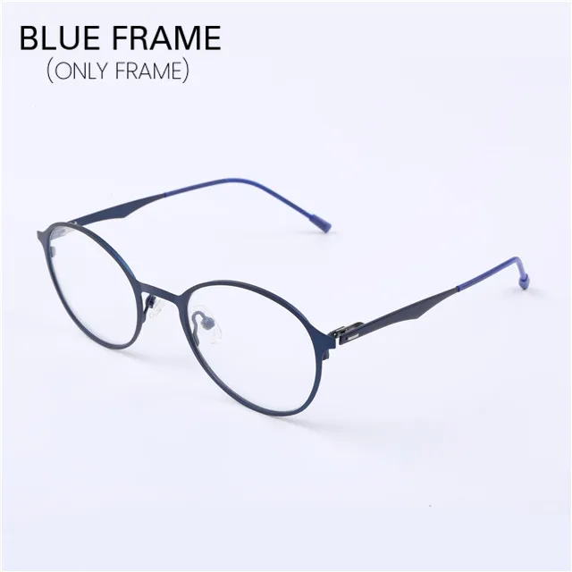 Милые цитрусовые сверхлегкие очки для близорукости круглые очки оправа мужские титановые женские Рецептурные очки ретро оптическая оправа Geek - Цвет оправы: BLUE