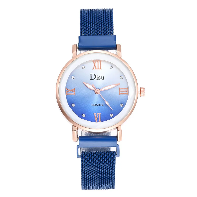 

Magnet buckle mesh belt ladies watch color matching magnetic lazy gradient color personality fashion women's watch