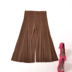 Бесплатная доставка Универсальные Miyake плиссированные небольшое давление плиссированные брюки женские капри брюки прямые брюки в наличии