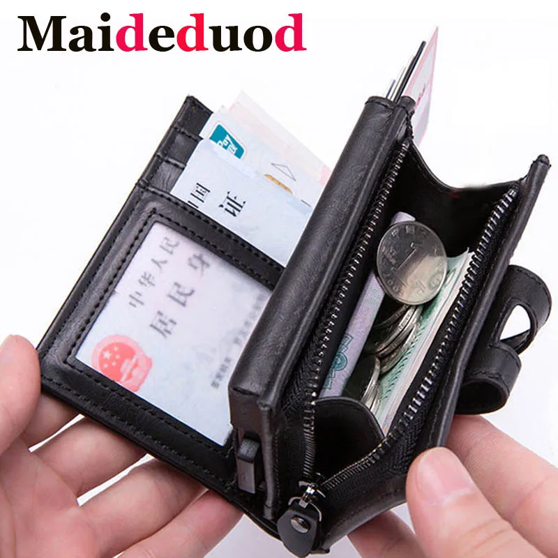 

Maideduod 2019 New Arrival RFID Blocking Credit Card Holder PU Leather Unisex Business ID Card Holders Aluminum Box Card Wallets