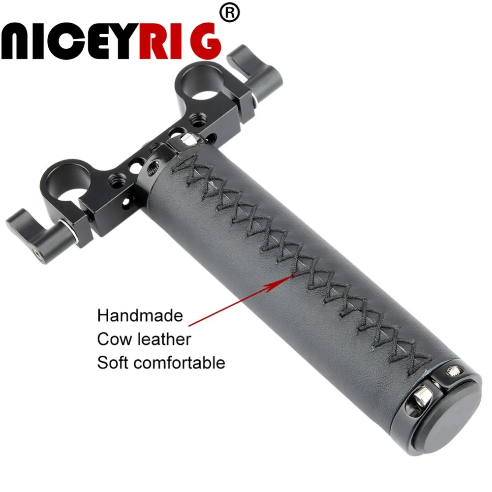 NICEYRIG 15mm Rod System dslr Camera Handle Stabilizer Rig Leather Clamp Rail Grip Morsetto Release Cage | Электроника