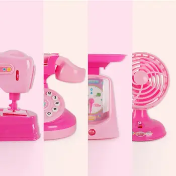 

Children Kid Boy Girl Mini Kitchen Electrical Appliance Telephone Toy Set Early Education Dummy Household Pretended Play House G