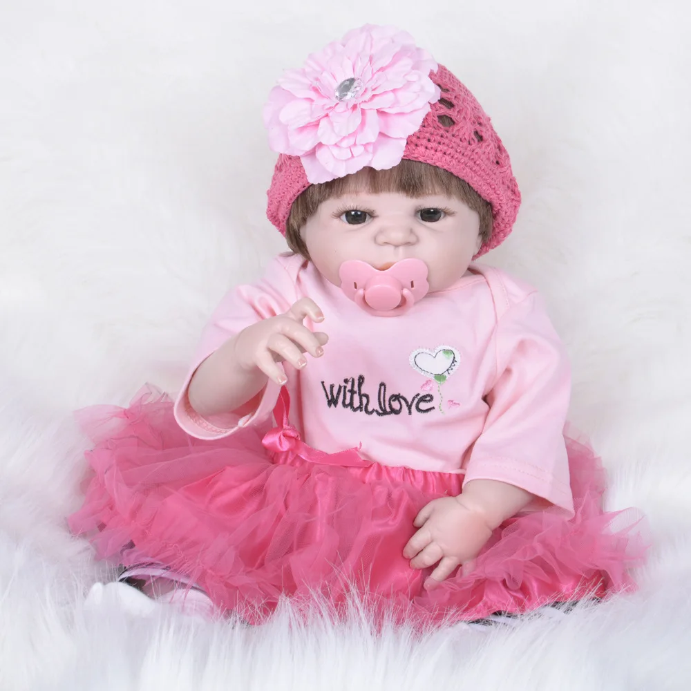 

Silicone Reborn Baby Dolls 55CM Lovely Dolls Reborn Bebe Play House Toy Doll Gifts for Girls SF5531 Full Silicone Dolls Reborn