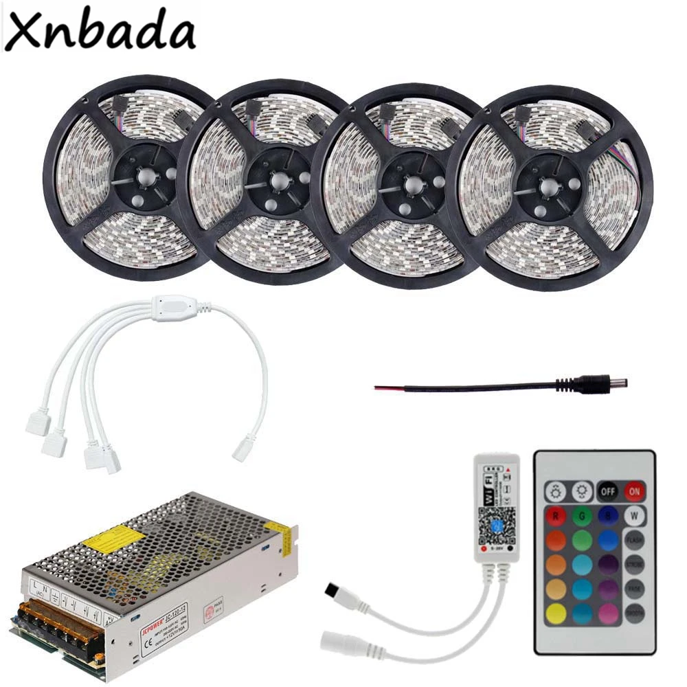 

5M 10M 15M 20M RGB Led Strip Light SMD2835 60Leds/m With 24Keys Magic Home WIFI RGB Led Controller DC12V Power Supply Kit