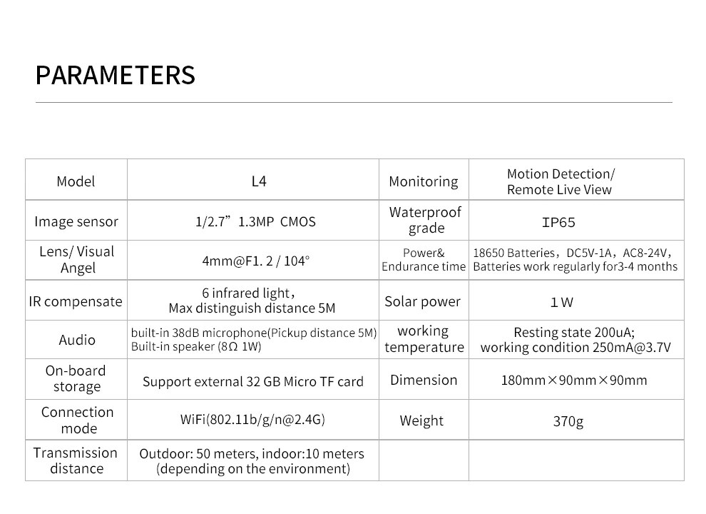 960 P камера с питанием от солнечной батареи Водонепроницаемый IP65 наружный монитор пассивный инфракрасный детектор движения с подкладкой аудио наблюдения CCTV Камера& батарея L4