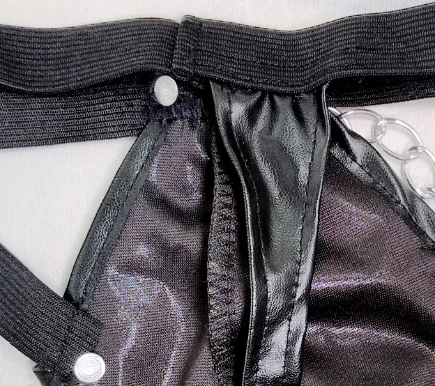 Sexy Me's Faux Leather Penis Pouch With Front Chain G-String Thong Fetish Underwear Erotic Show Night Club Lingerie Panties