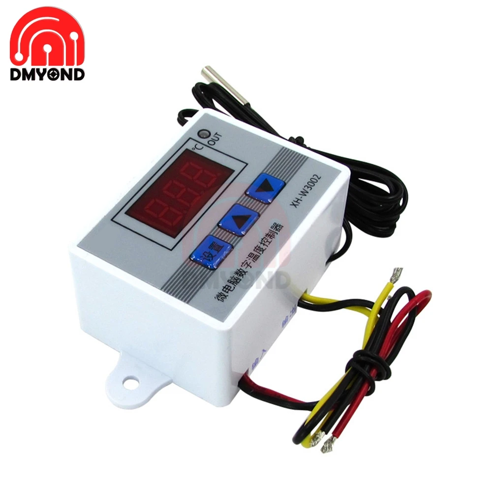 

XH-W3002 DC 24V LED Digital Temperature Controller Thermos Thermoregulator Sensor Meter Heating Cooling+1m 10k 3950 Wire