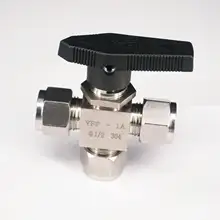 Подходит для 1/" O/D трубки 304 из нержавеющей стали тройник 3 способа сжатия фитинг запорный шаровой клапан 915 PSI PN 6,4