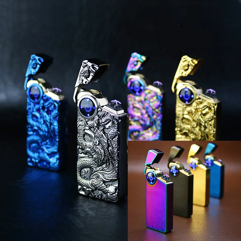Светлая зажигалка с двойной дугой The Sky Dragon Beads креативный сенсорный индукционный