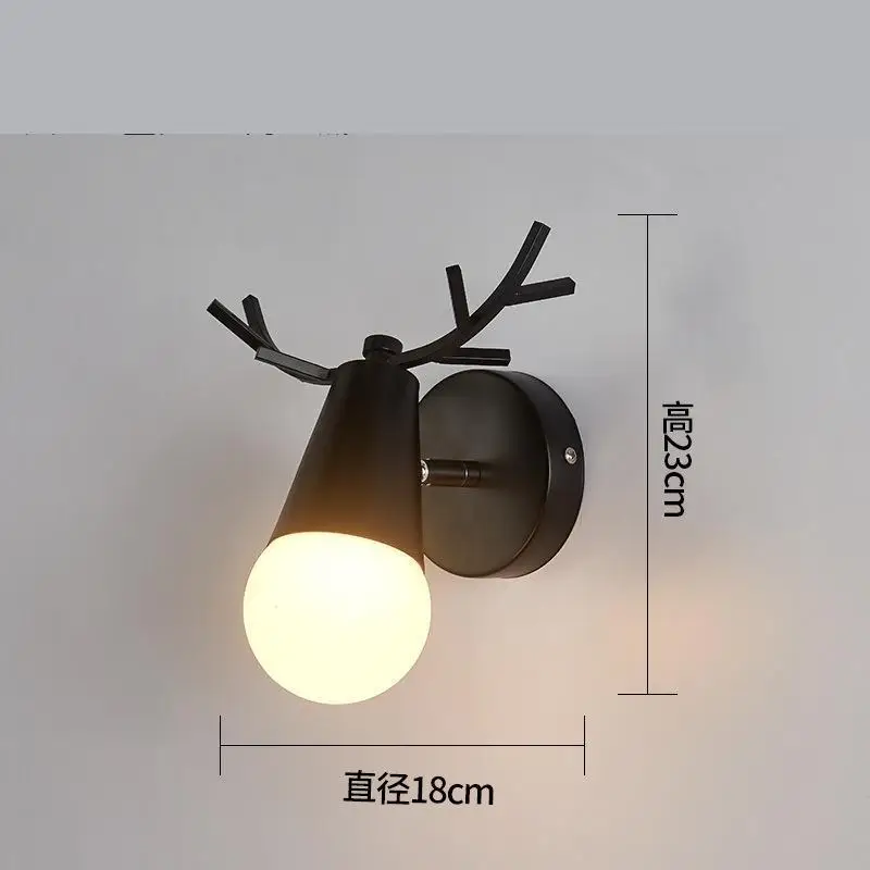 Скандинавский креативный настенный светильник в виде лося, прикроватный настенный светильник для спальни, прихожей, деревянных рогов, декоративный светильник для интерьера - Цвет абажура: x