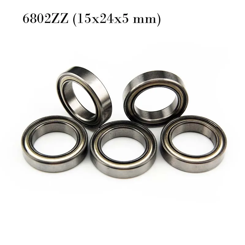 

(10 PCS) 6802ZZ (15x24x5 mm) Metal Shielded Ball Bearing Bearings 6802z