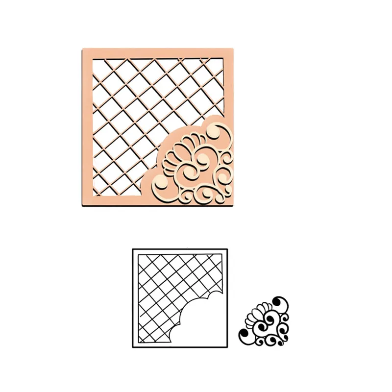 

Naifumodo Cuts Dies Lace Hollow Corner Frame Metal Cutting for DIY Scrapbooking Craft Card Embossing Die Cut New Template