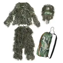 5 шт. Ghillie костюм Камуфляжный, для лесистой местности камуфляж лес Охота 3D