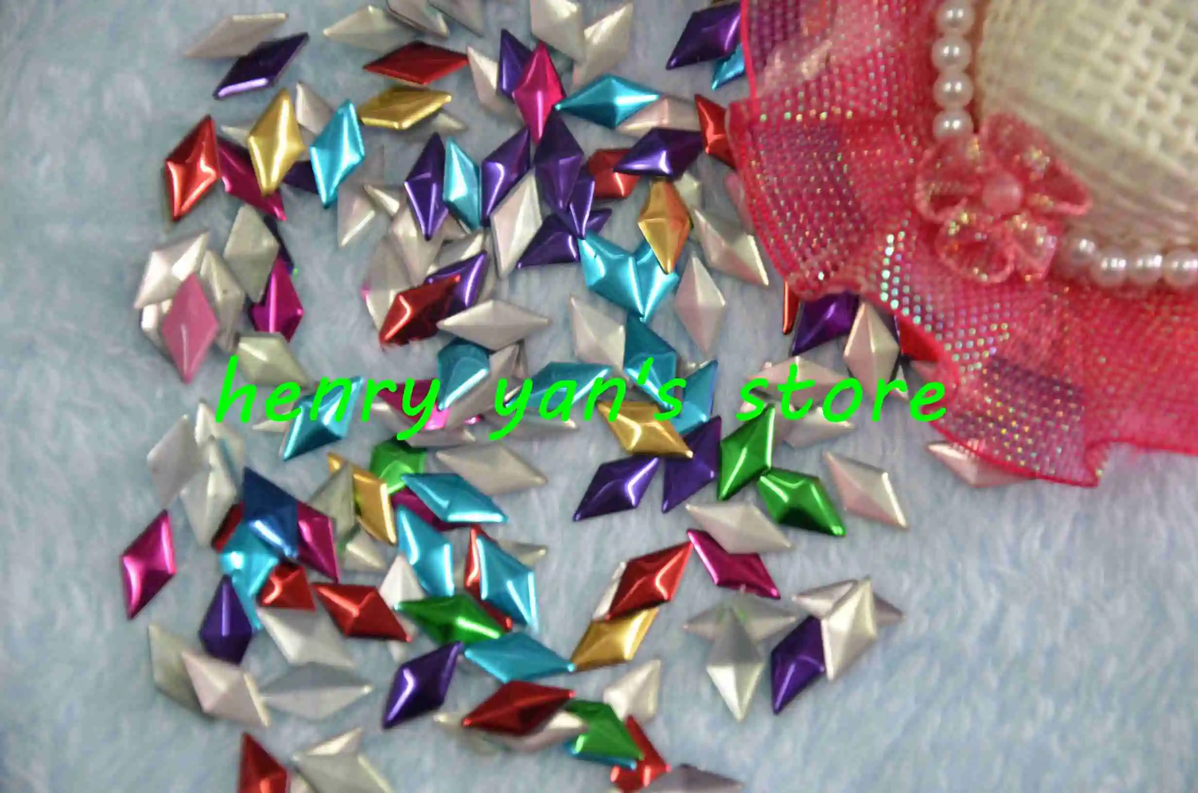 new 2016 fashion 4*8mm rhombus panel pressing mix color 2000pc/lot Punk Rock spikes nailhead DIY clothes accessories free ship | Дом и сад