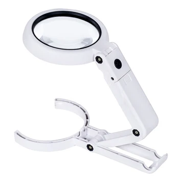 

5/11X Magnifying Glass with 8 LEDs Light Foldable Stand Table Magnifier Tool Dropshipping