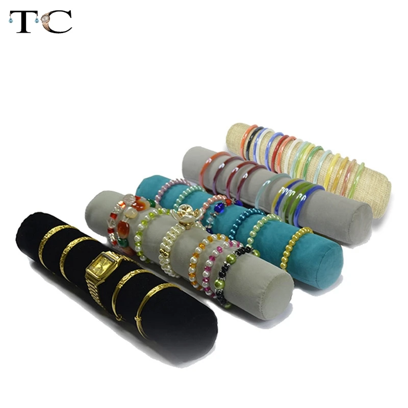 

5 Color 32cm Jewelry Roll Bag Jewelry Organizer Bracelets Display Watch Holder Jewellery Storage Tube Wholesale