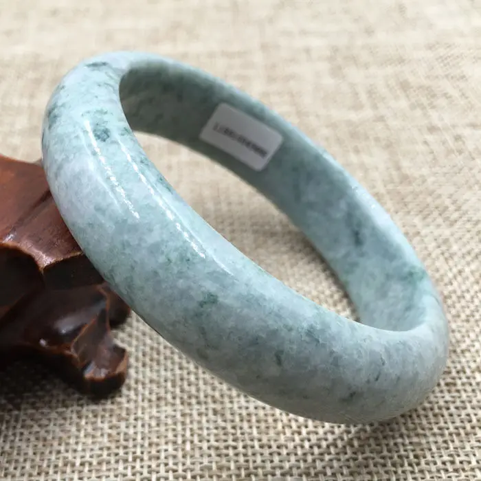 

61mm Certified Grade "A" Natural Green Jadeite Jade Gems Bangle Bracelet 043492 a 5.19