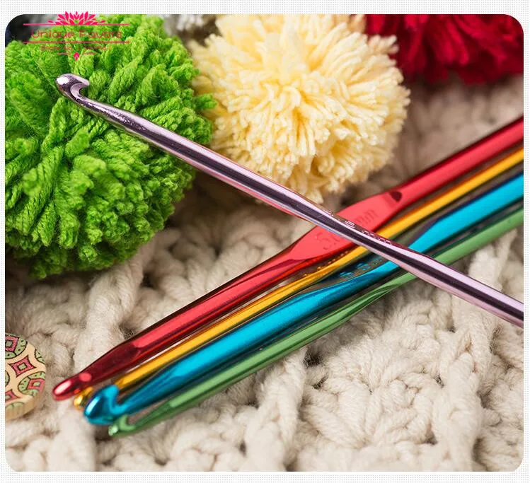 12pcs 15mm Assorted Metal Crochet Hook Kit 2 8mm Knitting Needles Yarn