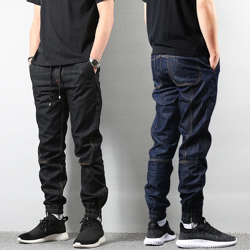 

Vintage Fashion Men Jeans Loose Spliced Designer Denim Cargo Pants Harem Trousers Streetwear Slack Bottom Hip Hop Joggers Jeans