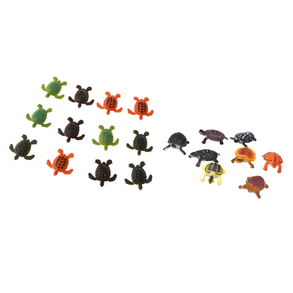 20pcs Multi-color Sea Turtles Animals Model Toys Marine Beach Party Favors