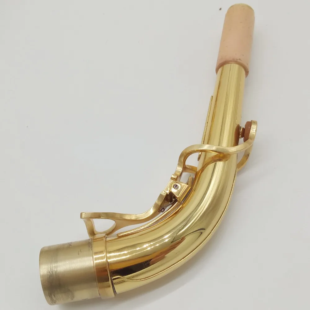 Абсолютно De Xin альтовый саксофон Ми-бемоль шеи профессиональные Sax шеи латунные аксессуары золотой лак