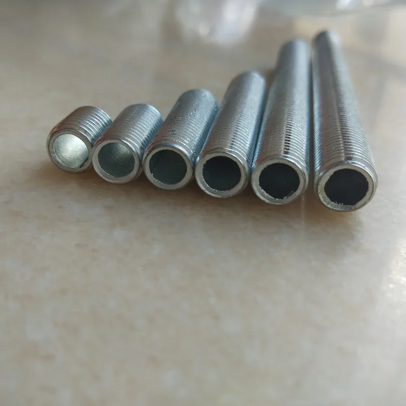5pcs M8 All thread Hollow Threaded Rod Tube Zinc Plated with M8 Nuts Lighting Accessories led lamp accessories,hollow tube nut