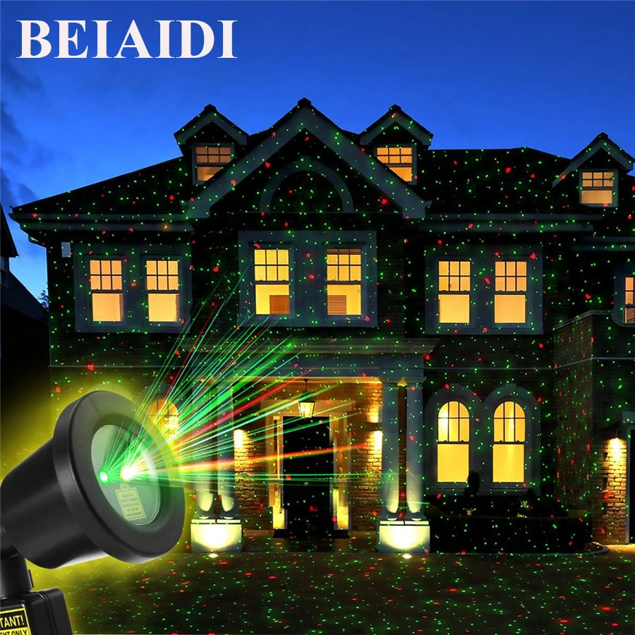 

BEIAIDI IP65 Outdoor Laser Garden Light Projection Moving Star Laser Projector Landscape Lights Starry Laser Lighting for Decor