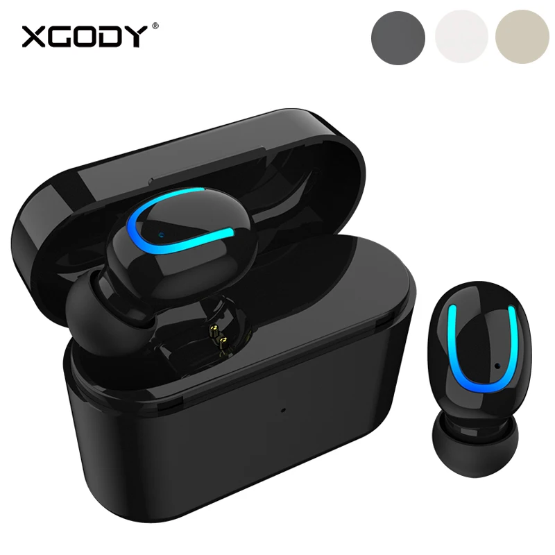 

XGODY Q26 Mini Portable Bluetooth Earphone 4.2 Noise Cancelling Wireless Headphone Earbud For Xiaomi iphone With Charging Box