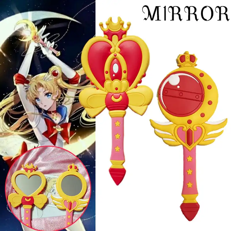 アニメ美少女戦士セーラームーンミラーハンドルコスプレアクション月野三日月愛クラウン魔法の杖ハンドヘルド化粧鏡おもちゃギフト Aliexpress