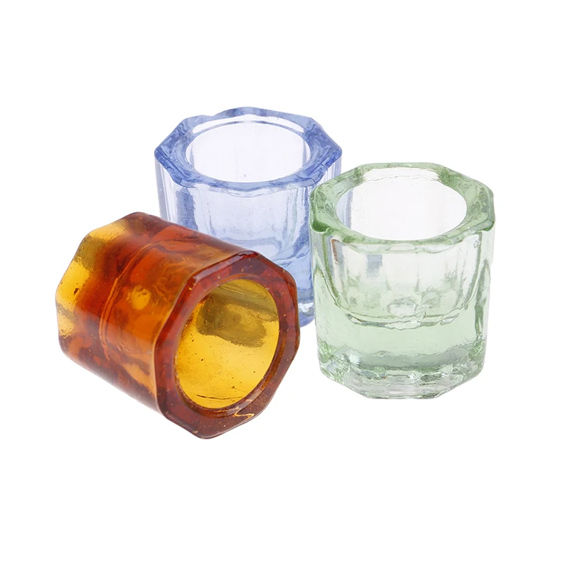 

1PC Crystal Glass Dappen Dish Lid Bowl Cup Holder Acrylic Powder Liquid Glass Cup For Nail Art Manicure Equipment Nail Tool