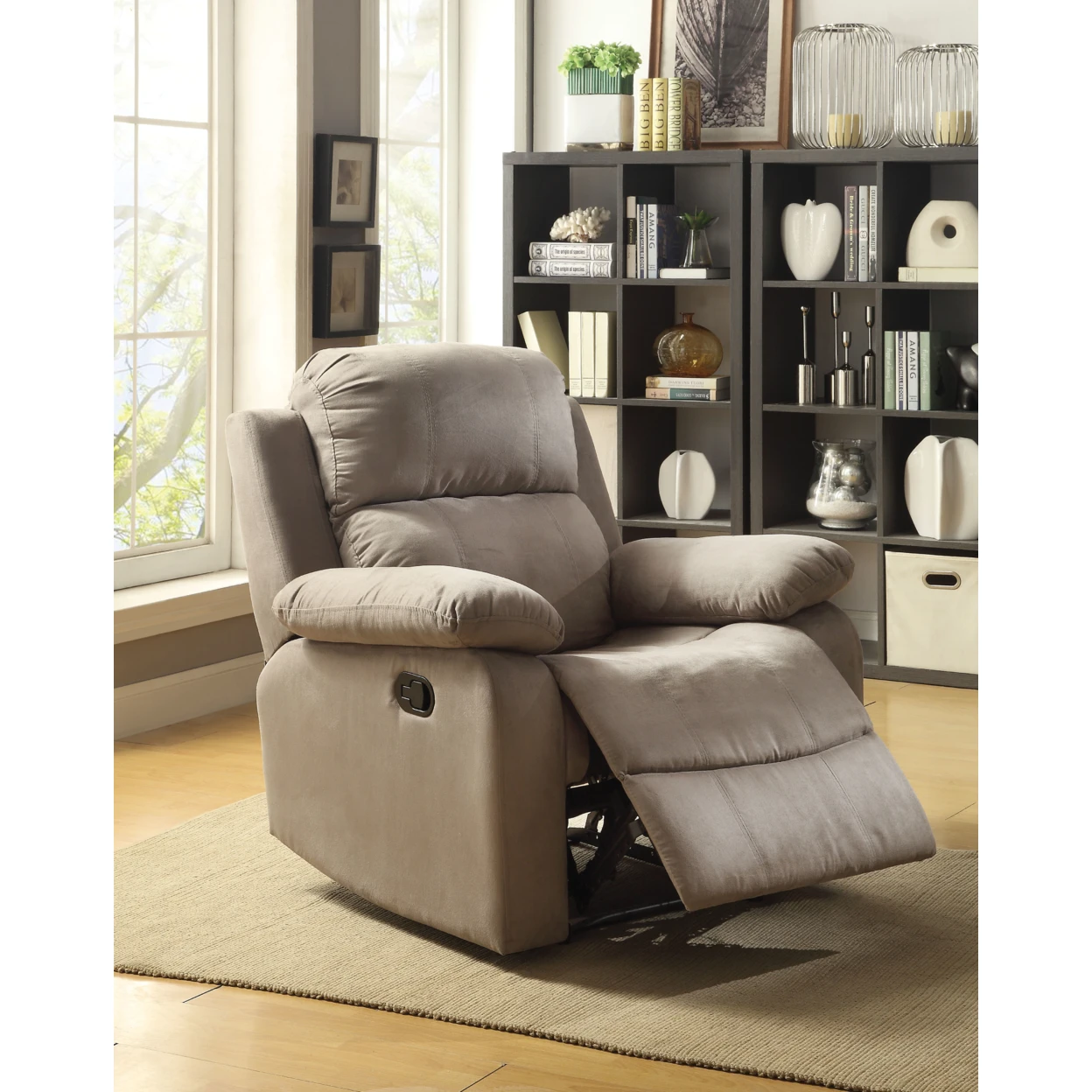 Parklon Recliner , Gray Microfiber