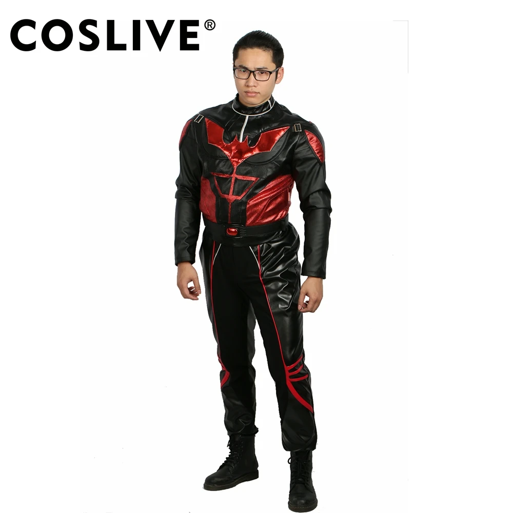 

Coslive Batman Beyond Cosplay Batman Full Set PU Costume Black and Red Halloween Cosplay Costume For Men Adult