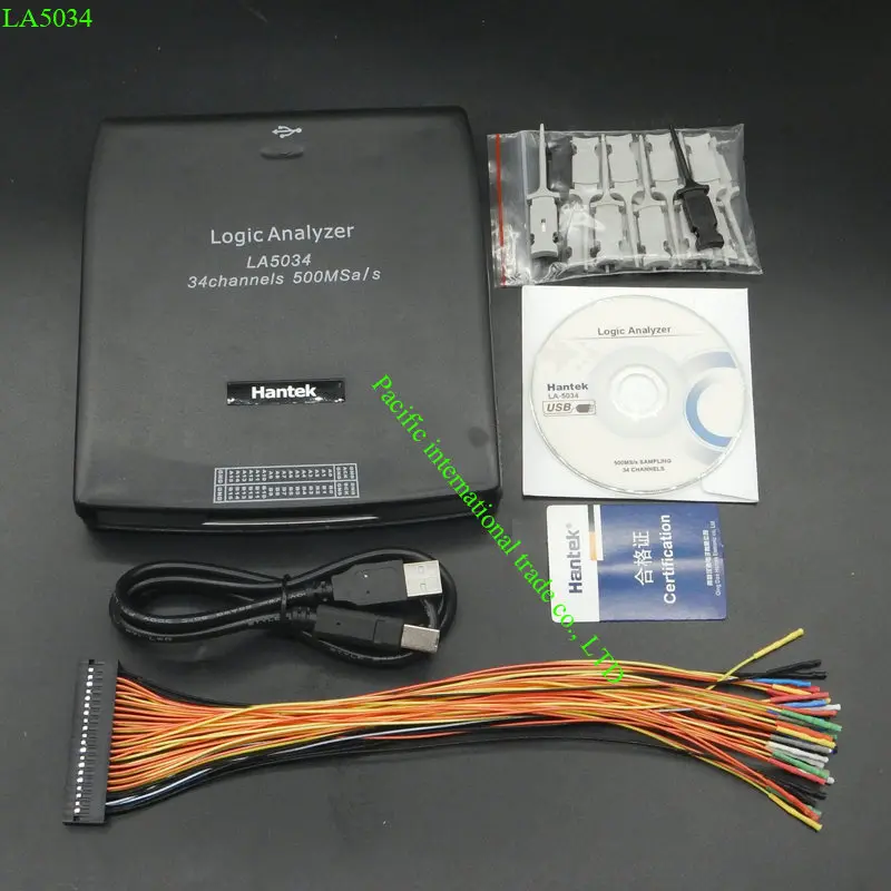 

PC USB Logic Analyzer Hantek LA5034 34CH Sample rate 500MHz Bandwidth 150MHz LA-5034