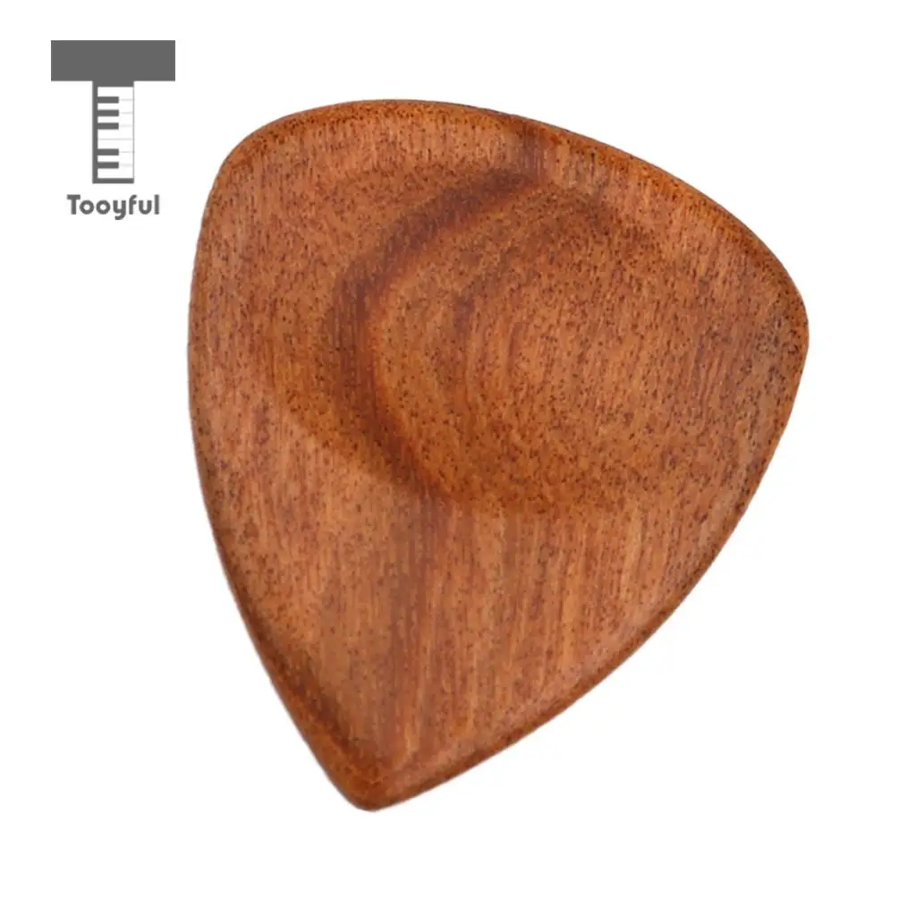 Smooth Wooden Guitar Pick Plectrums Heart Shape + Storage Case Bag for Acoustic Electric Guitar