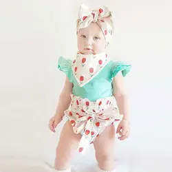 Одежда для девочек для новорожденных, Комплект детской одежды для маленьких девочек из 3 предметов, развевающиеся рукава прочный
