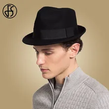 FS, черные мужские шляпы, фетровые шляпы с коротким козырьком, Панама, фетровая шляпа джентльмена,, астралия, шерсть, осень, зима, Трилби, кепка в джазовом стиле