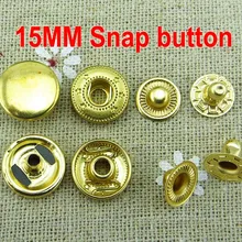 20 шт. 15 мм Металлические Золотые кнопки украшения бренд швейная одежда сумка аксессуар кнопка для одежды SMB-004h