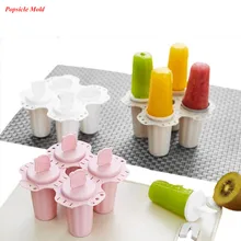 4 шт. для Фруктового мороженого на палочке формы для кухни Замороженные 4 полости многоразовые DIY леденец форма мороженое поп формы для выпечки Прямая