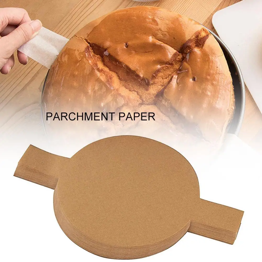 

100PCS Parchment Scroll Baking Parchment Round Cake Pan Lining Environmental Protection Unbleached Heat Resistant Not Sticky