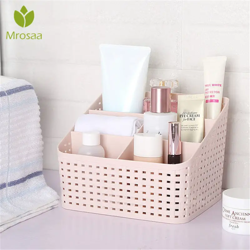

Hot Creative Weaving Design Multifunctional Cosmetic Makeup Organizer Desktop Storage Box Container Home Office Storage box