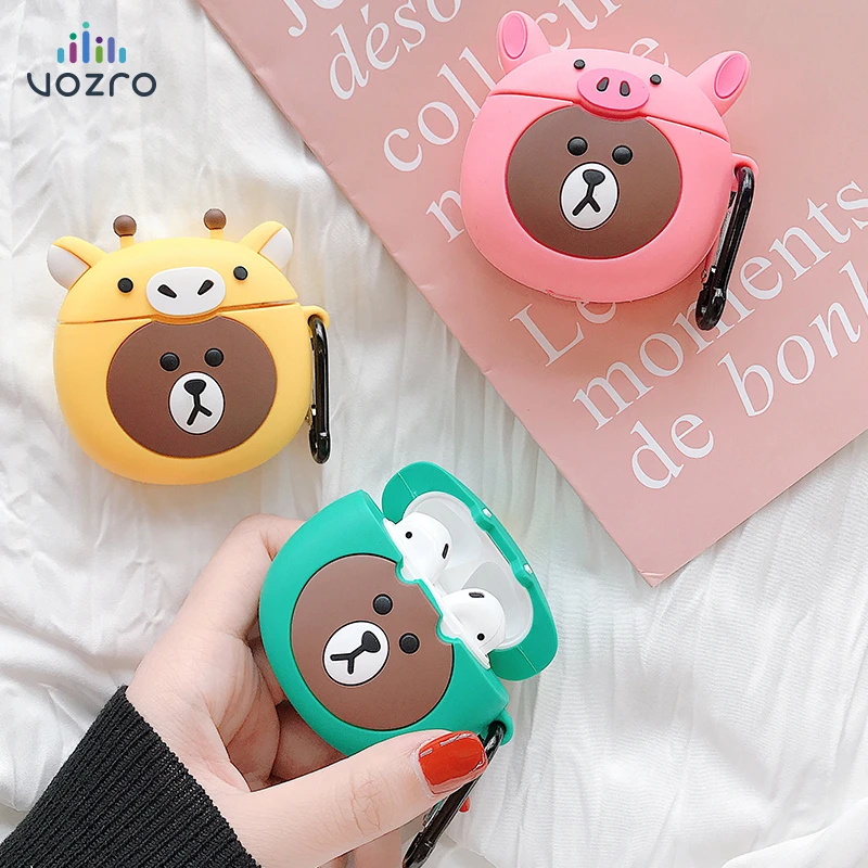 

VOZRO Cartoon series Wireless Bluetooth Earphone Case For Apple AirPods Silicone Headphones Cases For Airpods 2 Protective Cover