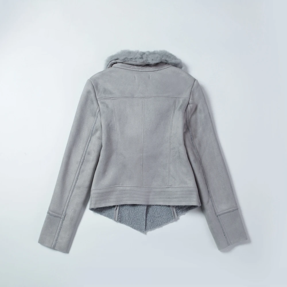 Greatest  Real Photos Winter Clothes Women Suede Coat Short Jacket Fur Collar Zipper Thick Slim Outwear chaqu