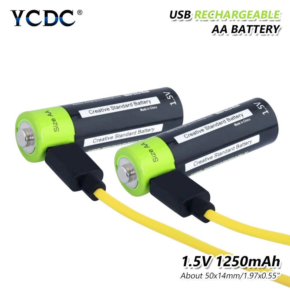 2x1250 mAh перезаряжаемые aa литий-ионные полимерные батареи Usb зарядное устройство 1,5 v Вольт AA Li-ion Lipo батарея для пультов дистанционного управления игрушки