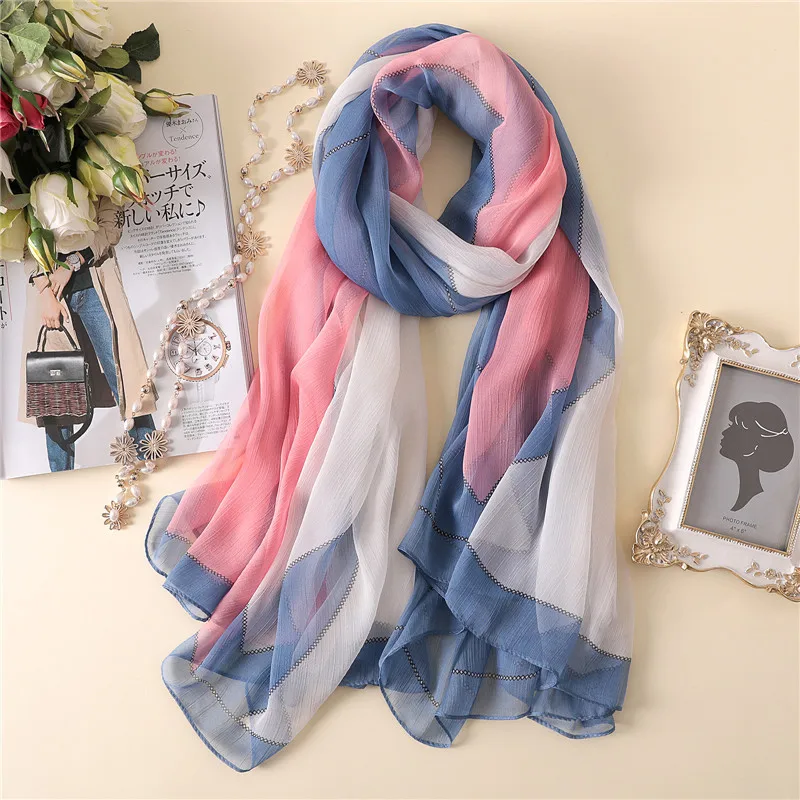 

Size 180*140cm 2017 luxury brand new summer women's scarf hot lady silk scarves print soft shawls pashmina foulard femme