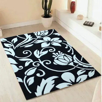 

Brief modern black and white handmade polyacrylonitrile fiber carpet coffee table carpet living room carpet bedroom carpet