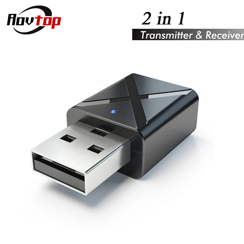 

Rovtop USB Wireless Car Bluetooth 5.0 Receiver & Transmitter Stereo Audio Music Adapter Receiver for TV PC Speaker Headphone Z2