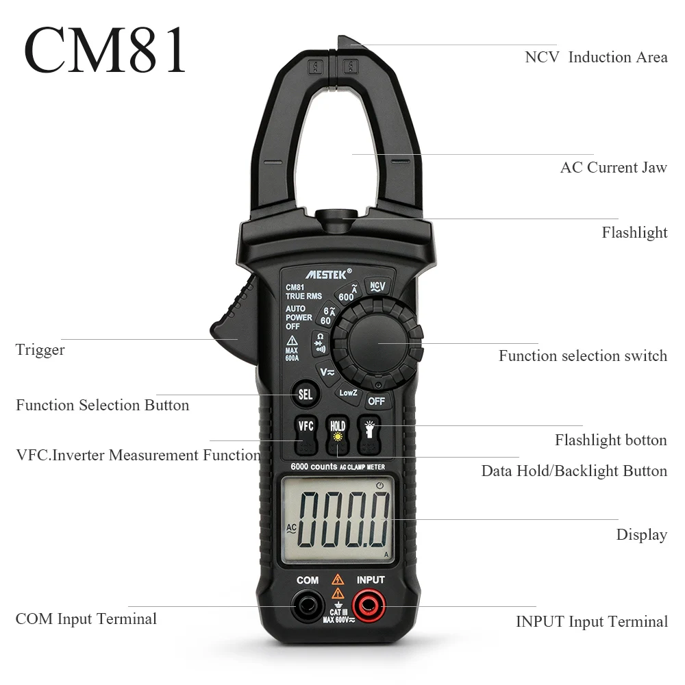 CM80/CM81 цифровой клещи мультиметр токовый зажим клещи AC/DC тестер сопротивления напряжения измерительные инструменты диагностический инструмент