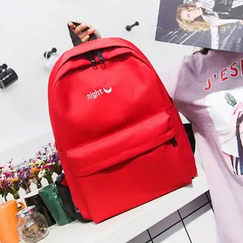 

Women Backpack Day and Night Embroideried Canvas School Bag for Teenager Simple Casual Travel Large Shoulder Bag Mochila 2019Z70